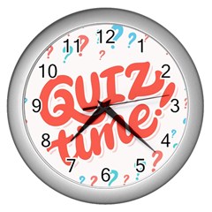 Question Mark Quiz Time Wall Clocks (silver)  by Mariart
