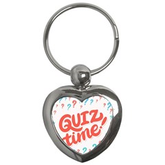Question Mark Quiz Time Key Chains (heart) 