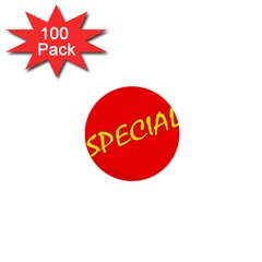 Special Sale Spot Red Yellow Polka 1  Mini Buttons (100 Pack) 