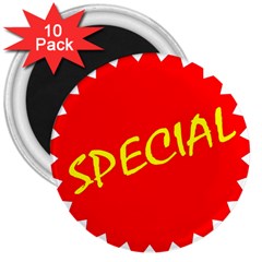 Special Sale Spot Red Yellow Polka 3  Magnets (10 Pack) 