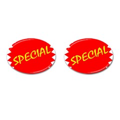 Special Sale Spot Red Yellow Polka Cufflinks (oval)