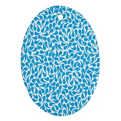 Pattern Blue Oval Ornament (two Sides)