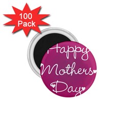 Valentine Happy Mothers Day Pink Heart Love 1 75  Magnets (100 Pack) 