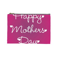 Valentine Happy Mothers Day Pink Heart Love Cosmetic Bag (large) 