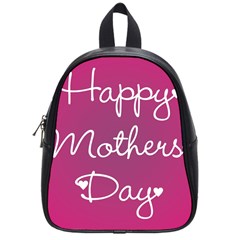 Valentine Happy Mothers Day Pink Heart Love School Bags (small)  by Mariart