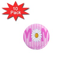 Valentine Happy Mothers Day Pink Heart Love Sunflower Flower 1  Mini Magnet (10 Pack) 