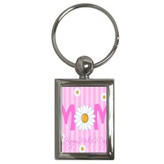 Valentine Happy Mothers Day Pink Heart Love Sunflower Flower Key Chains (rectangle) 