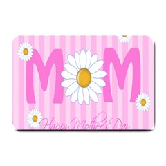 Valentine Happy Mothers Day Pink Heart Love Sunflower Flower Small Doormat  by Mariart