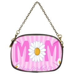 Valentine Happy Mothers Day Pink Heart Love Sunflower Flower Chain Purses (one Side) 