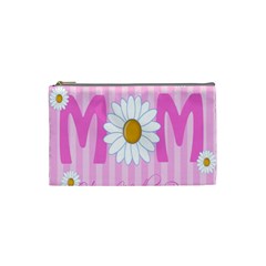 Valentine Happy Mothers Day Pink Heart Love Sunflower Flower Cosmetic Bag (small)  by Mariart