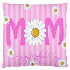 Valentine Happy Mothers Day Pink Heart Love Sunflower Flower Large Cushion Case (two Sides) by Mariart