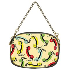 Telephone Cable Green Nyellow Red Blue Chain Purses (one Side)  by Mariart