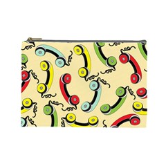 Telephone Cable Green Nyellow Red Blue Cosmetic Bag (large) 