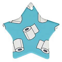 Roller Tissue White Blue Restroom Ornament (star) by Mariart