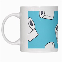 Roller Tissue White Blue Restroom White Mugs by Mariart