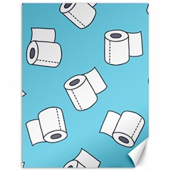 Roller Tissue White Blue Restroom Canvas 12  X 16  