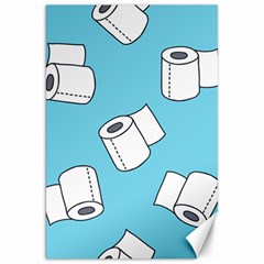 Roller Tissue White Blue Restroom Canvas 20  X 30  