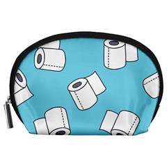 Roller Tissue White Blue Restroom Accessory Pouches (large)  by Mariart