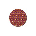 Linje Chevron Blue Yellow Brown Golf Ball Marker Front