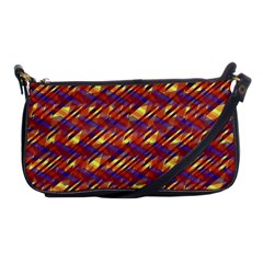 Linje Chevron Blue Yellow Brown Shoulder Clutch Bags by Mariart