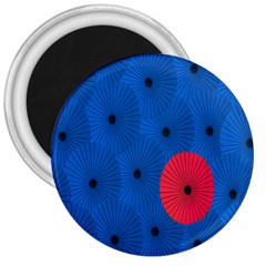 Pink Umbrella Red Blue 3  Magnets