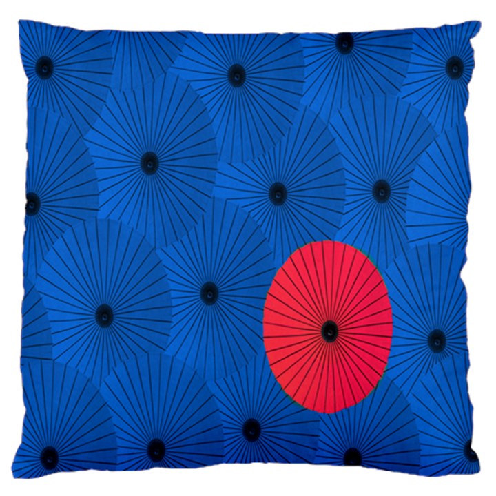 Pink Umbrella Red Blue Large Cushion Case (Two Sides)