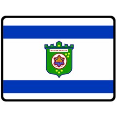 Flag Of Tel Aviv  Double Sided Fleece Blanket (large)  by abbeyz71