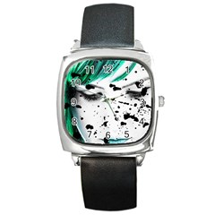 Beauty Woman Close Up Artistic Portrait Square Metal Watch by dflcprints