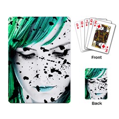 Beauty Woman Close Up Artistic Portrait Playing Card by dflcprints