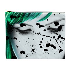 Beauty Woman Close Up Artistic Portrait Cosmetic Bag (xl) by dflcprints