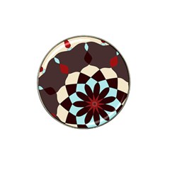 Red And Black Flower Pattern Hat Clip Ball Marker