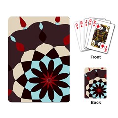 Red And Black Flower Pattern Playing Card by digitaldivadesigns