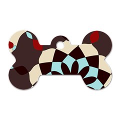 Red And Black Flower Pattern Dog Tag Bone (one Side) by digitaldivadesigns