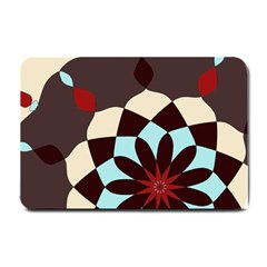 Red And Black Flower Pattern Small Doormat  by digitaldivadesigns