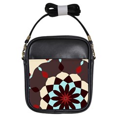 Red And Black Flower Pattern Girls Sling Bags by digitaldivadesigns