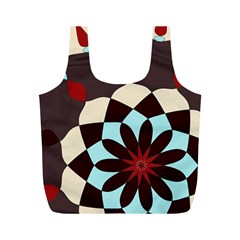 Red And Black Flower Pattern Full Print Recycle Bags (m)  by digitaldivadesigns