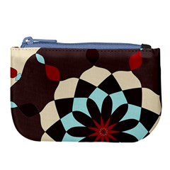 Red And Black Flower Pattern Large Coin Purse by digitaldivadesigns