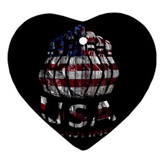 Usa Bowling  Heart Ornament (two Sides) by Valentinaart