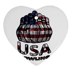 Usa Bowling  Ornament (heart) by Valentinaart