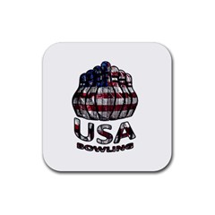 Usa Bowling  Rubber Square Coaster (4 Pack)  by Valentinaart
