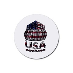 Usa Bowling  Rubber Coaster (round)  by Valentinaart