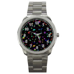 Space Pattern Sport Metal Watch by Valentinaart