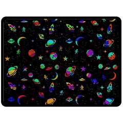 Space Pattern Fleece Blanket (large)  by Valentinaart