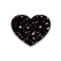 Space Pattern Rubber Coaster (heart)  by Valentinaart