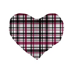 Plaid Pattern Standard 16  Premium Heart Shape Cushions by Valentinaart