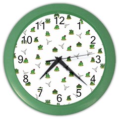 Cactus Pattern Color Wall Clocks by Valentinaart