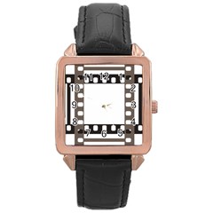 Frame Decorative Movie Cinema Rose Gold Leather Watch  by Nexatart