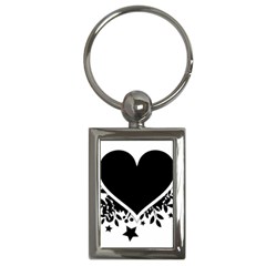 Silhouette Heart Black Design Key Chains (rectangle)  by Nexatart