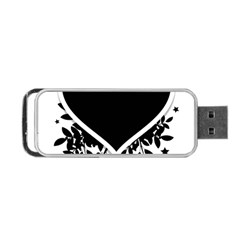 Silhouette Heart Black Design Portable Usb Flash (one Side) by Nexatart