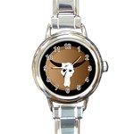 Logo The Cow Animals Round Italian Charm Watch Front